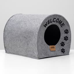 Домик для животных «Будка WELCOME», 33×33×45 см, войлок, серый