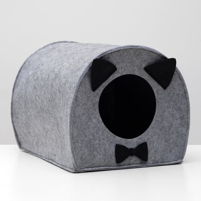 Домик для животных «Будка Джентльмена», войлок, серый