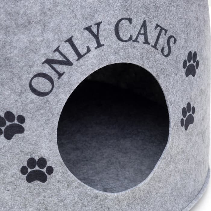 Домик для животных «Ушастик ONLY CATS», 46×46×43 см, войлок, серый