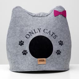 Домик для животных «Ушастик ONLY CATS», 46×46×43 см, войлок, серый