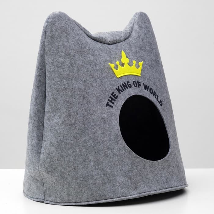 Домик для животных «Ушастик королевский», 46×46×43 см, войлок, серый