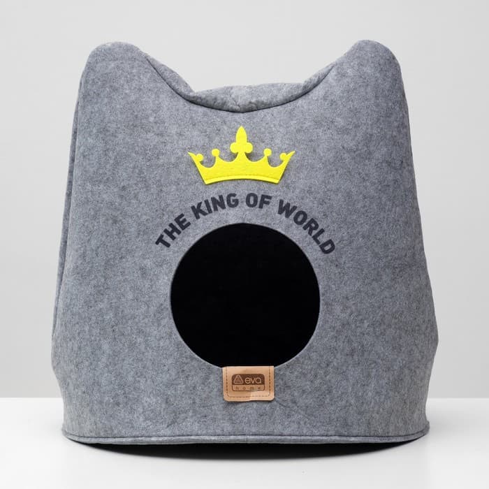 Домик для животных «Ушастик королевский», 46×46×43 см, войлок, серый