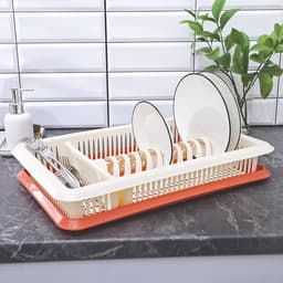 Сушилка для посуды Plastic Centre «Лилия», 48×30.5×8.5 см, с поддоном, МИКС