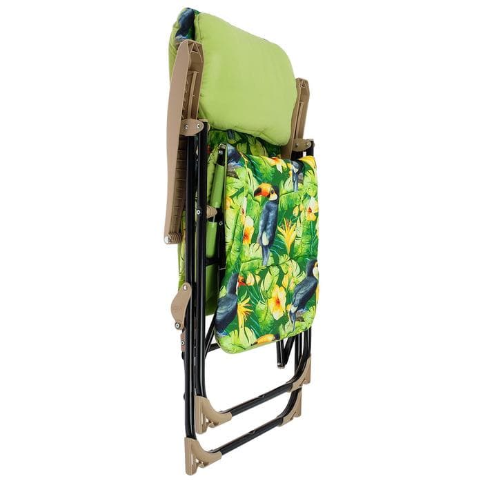 Кресло - шезлонг Nika, 82×59×117 см, принт с туканами