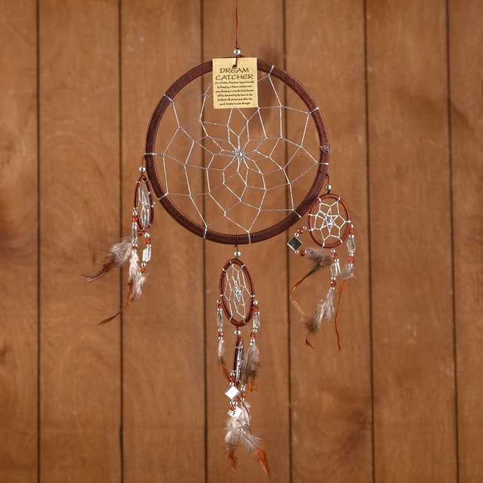 Ловец снов «Пять колец», 25×0.5×50 см, коричневый