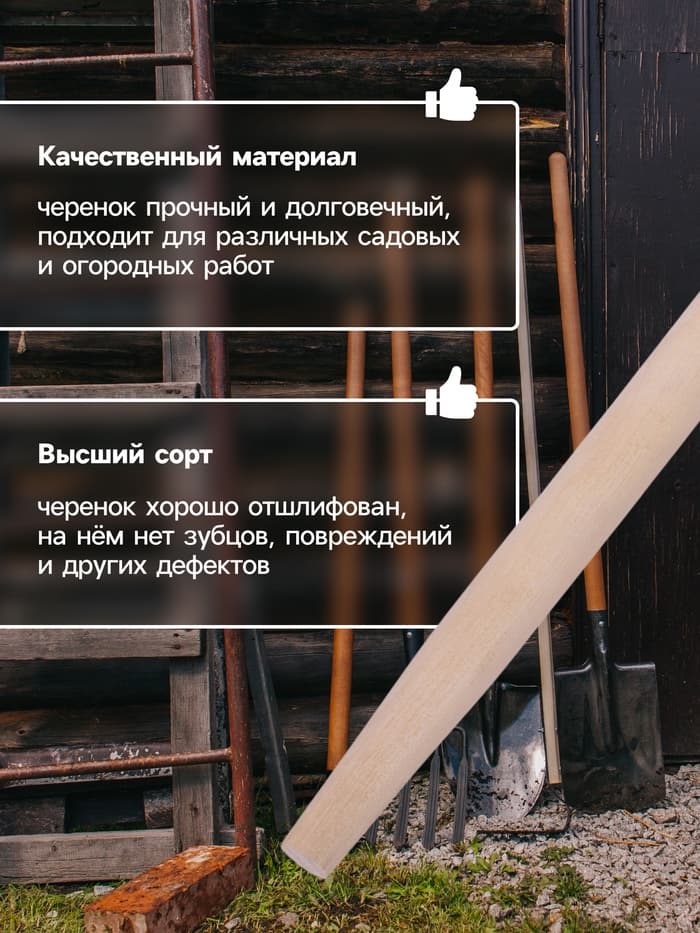 Черенок берёзовый, d=22 мм, длина 120 см, высший сорт, Greengo