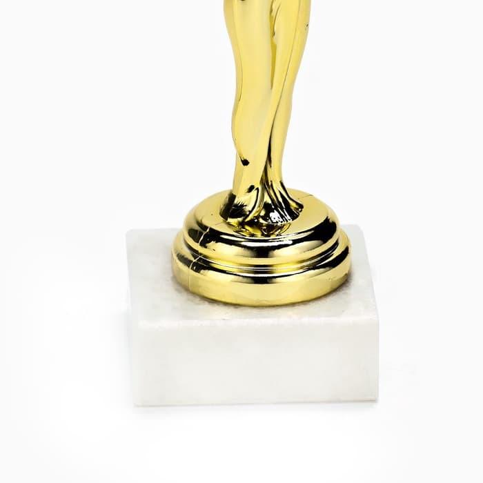 Кубок, наградная фигура под нанесение «Ника», подставка камень белая, 18×7×5 см