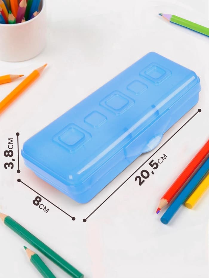 Пенал - футляр Calligrata «Школьный», 80×205×38 мм, полупрозрачный. пластиковый, МИКС