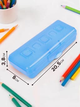 Пенал - футляр Calligrata «Школьный», 80×205×38 мм, полупрозрачный. пластиковый, МИКС