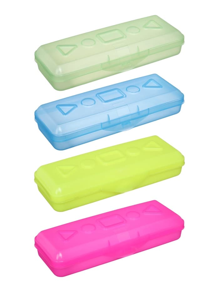 Пенал - футляр Calligrata «Школьный», 80×205×38 мм, полупрозрачный. пластиковый, МИКС