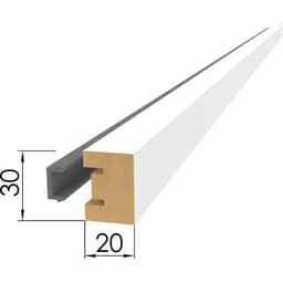 Интерьерная рейка МДФ «Милана», 2700×30×20 мм, цвет белый