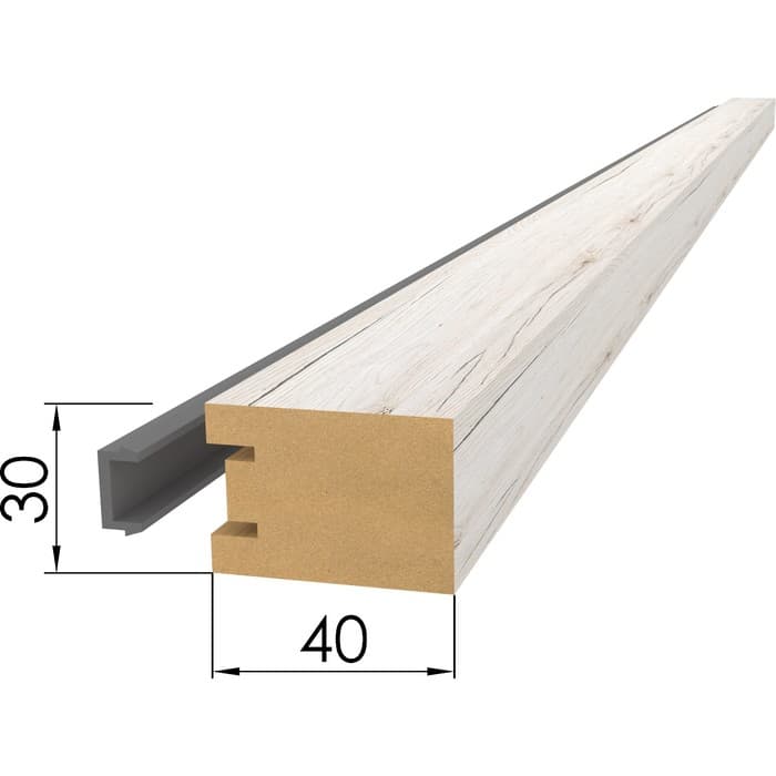 Интерьерная рейка МДФ «Ривьера», 2700×40×30 мм, цвет дуб санремо белый