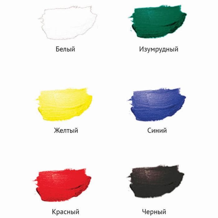 Краска акриловая, набор 6 цветов × 20 мл, Гамма «Хобби», морозостойкая, глянцевая