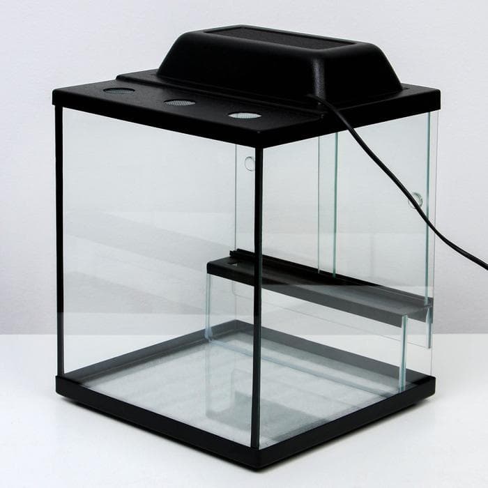 Террариум с раздвижными дверцами 30 л, черный 30×30×35 см