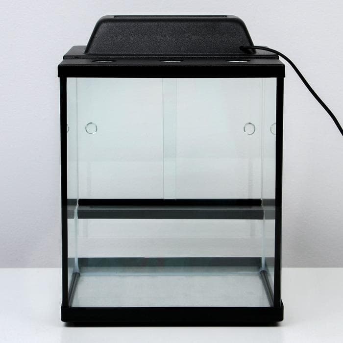 Террариум с раздвижными дверцами 30 л, черный 30×30×35 см