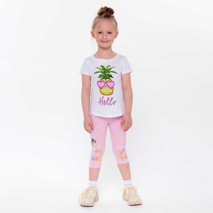 Леггинсы для девочки, цвет розовый, рост 92 см (52)