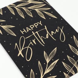 Открытка на черном крафте Happy Birthday, 10×15 см