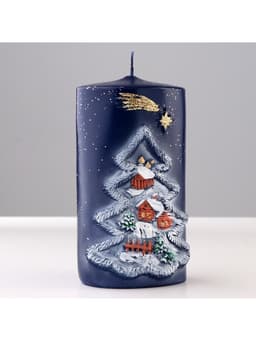Свеча - цилиндр «Рождественский вечер», 6×8×15 см
