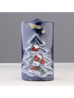 Свеча - цилиндр «Рождественский вечер», 6×8×15 см