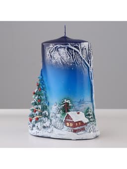 Свеча - цилиндр «Зимняя», 8×11.5×15 см