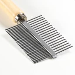 Расчёска для шерсти Wood, 17×5.5 см, двухсторонняя, с деревянной ручкой