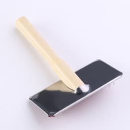 Пуходёрка средняя Wood, 9×12 см, с каплями, деревянная ручка