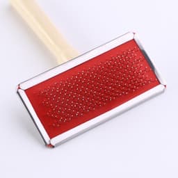 Пуходёрка средняя Wood, 9×12 см, с каплями, деревянная ручка