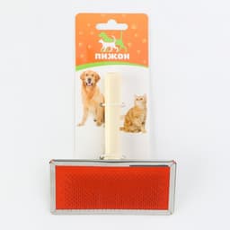 Пуходёрка средняя Wood, 9×12 см, с каплями, деревянная ручка