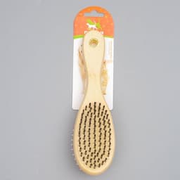 Двусторонняя щётка-расчёска, 7×21 см, с деревянной ручкой