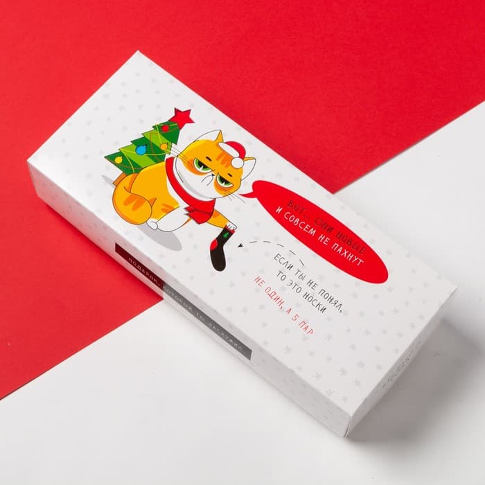 Носки мужские новогодние KAFTAN «Весёлого года», набор 5 пар, 41-44 (27-29 см)