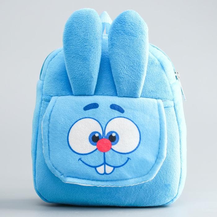 Рюкзак детский плюшевый на молнии, с карманом, 22 см × 6 см × 19 см «Крош», Смешарики