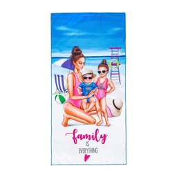 Полотенце пляжное в сумке Этель «Family» 70×140 см, микрофибра