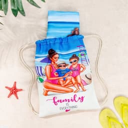 Полотенце пляжное в сумке Этель «Family» 70×140 см, микрофибра