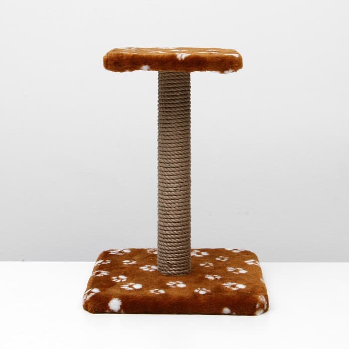 Когтеточка «Полка», 30×30×40 см, с подставкой, джут, коричневая