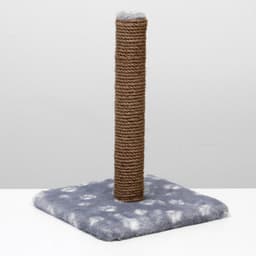 Когтеточка «Радость», 30×30×40 см, на подставке, джут, серая