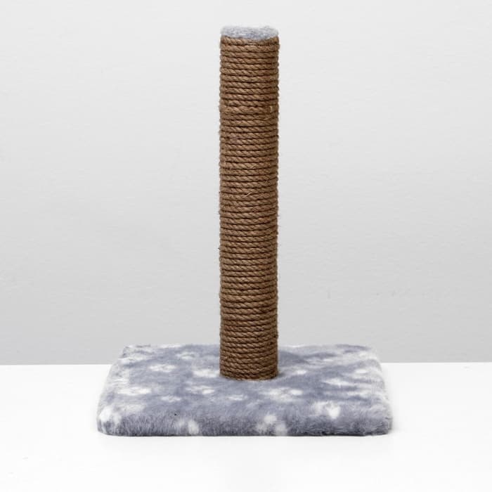 Когтеточка «Радость», 30×30×40 см, на подставке, джут, серая