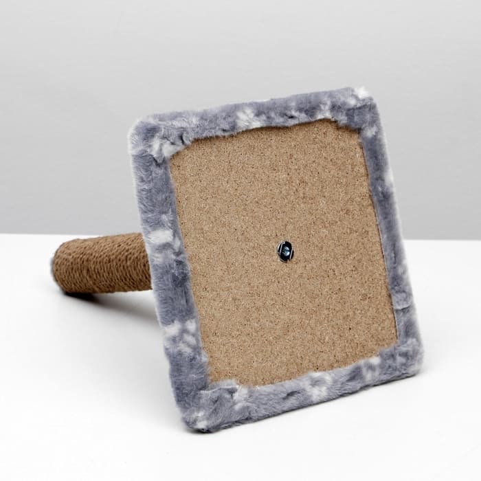 Когтеточка «Радость», 30×30×40 см, на подставке, джут, серая