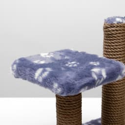 Когтеточка для котят двойная, 30×20×34 см, джут, серая с лапками