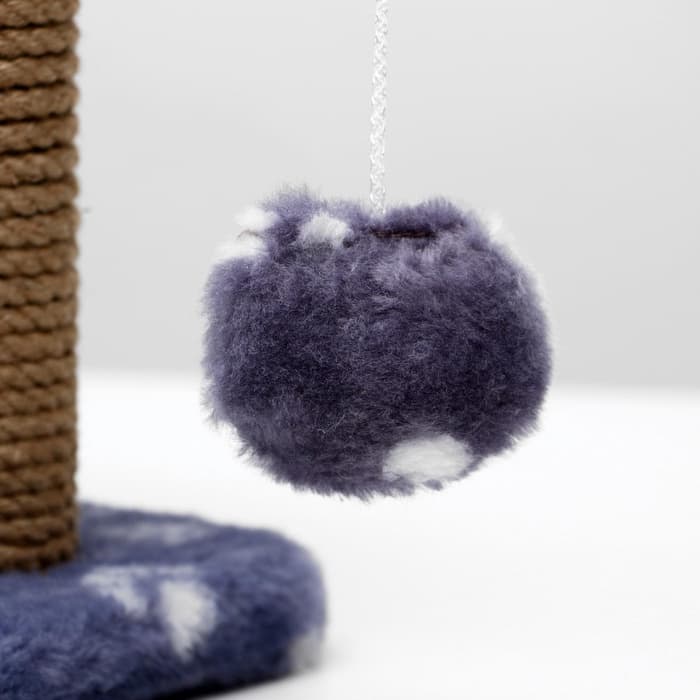 Когтеточка для котят двойная, 30×20×34 см, джут, серая с лапками