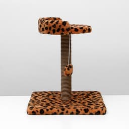 Когтеточка малая «Арена» с игрушкой, 40×40×55 см, джут, леопард