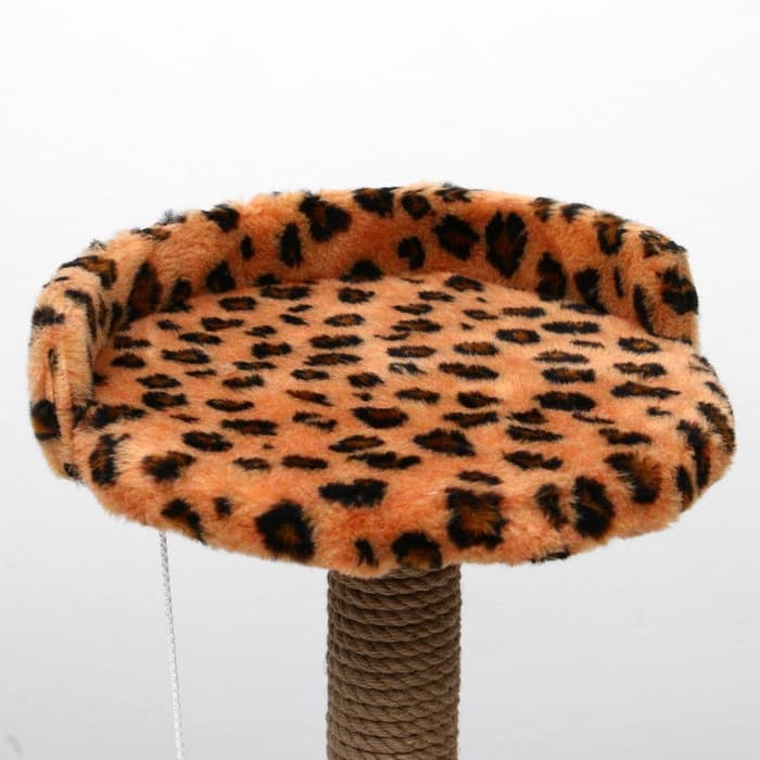 Когтеточка малая «Арена» с игрушкой, 40×40×55 см, джут, леопард