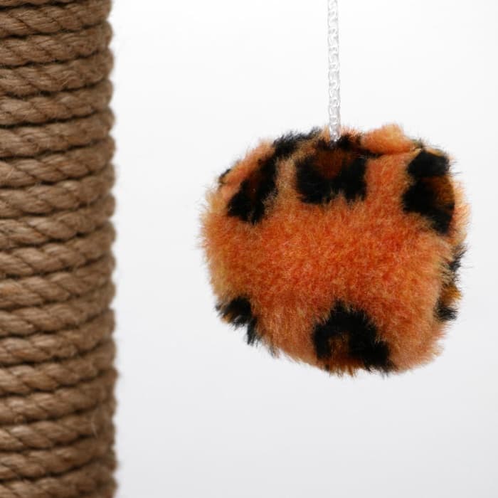 Когтеточка малая «Арена» с игрушкой, 40×40×55 см, джут, леопард