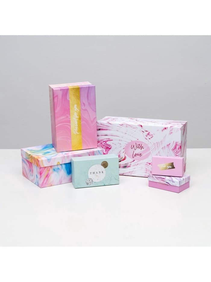 Набор коробок 15 в 1, упаковка подарочная, «Текстурный», 12×6.5×4 см - 46.5×30×17.5 см