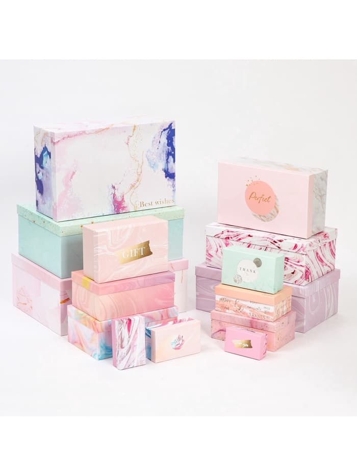 Набор коробок 15 в 1, упаковка подарочная, «Текстурный», 12×6.5×4 см - 46.5×30×17.5 см