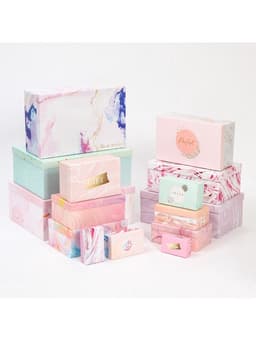 Набор коробок 15 в 1, упаковка подарочная, «Текстурный», 12×6.5×4 см - 46.5×30×17.5 см