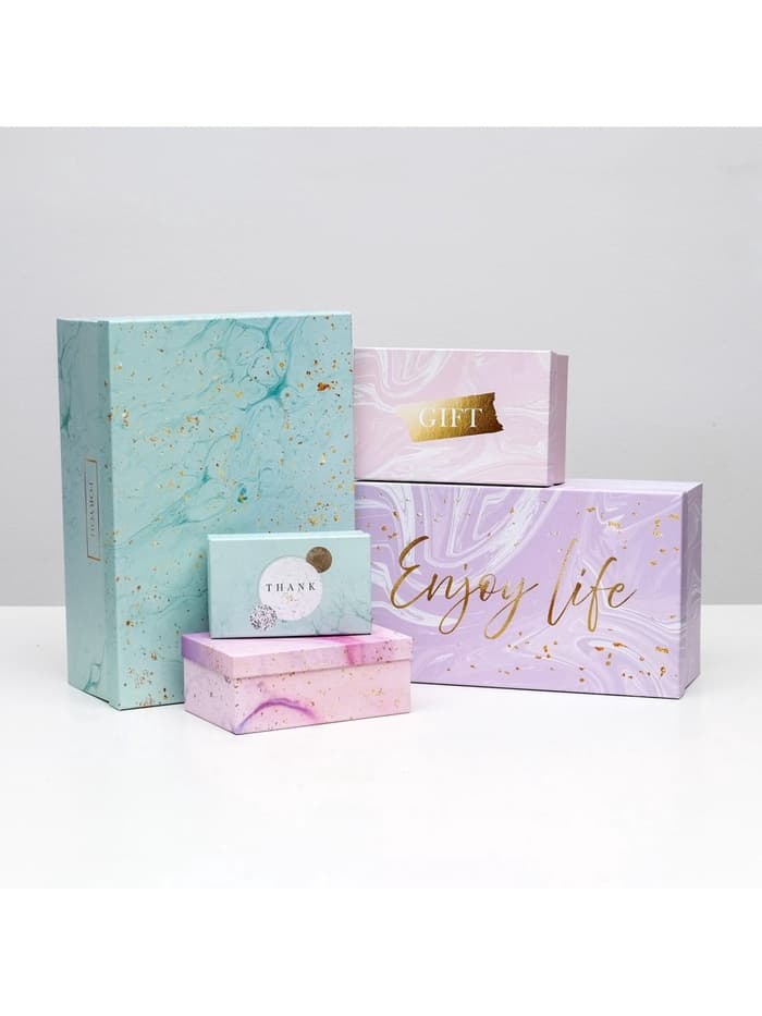 Набор коробок 15 в 1, упаковка подарочная, «Текстурный», 12×6.5×4 см - 46.5×30×17.5 см