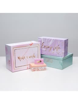 Набор коробок 15 в 1, упаковка подарочная, «Текстурный», 12×6.5×4 см - 46.5×30×17.5 см