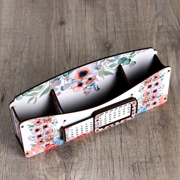 Органайзер для канцелярии «Цветочная долина», с вечным календарём