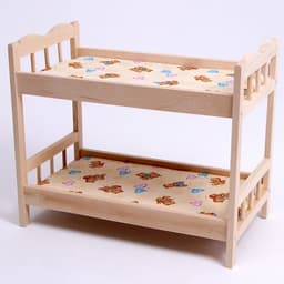 Кровать для кукол, большая двухъярусная, 50×25 см