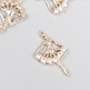 Декор для творчества металл, стразы «Балерина», золото, 3.4×2.2 см